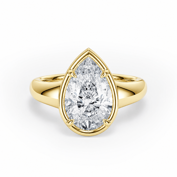 Chunky Pear Lab Diamond Engagement Ring in Ready Rings by 18 KARATS INC.