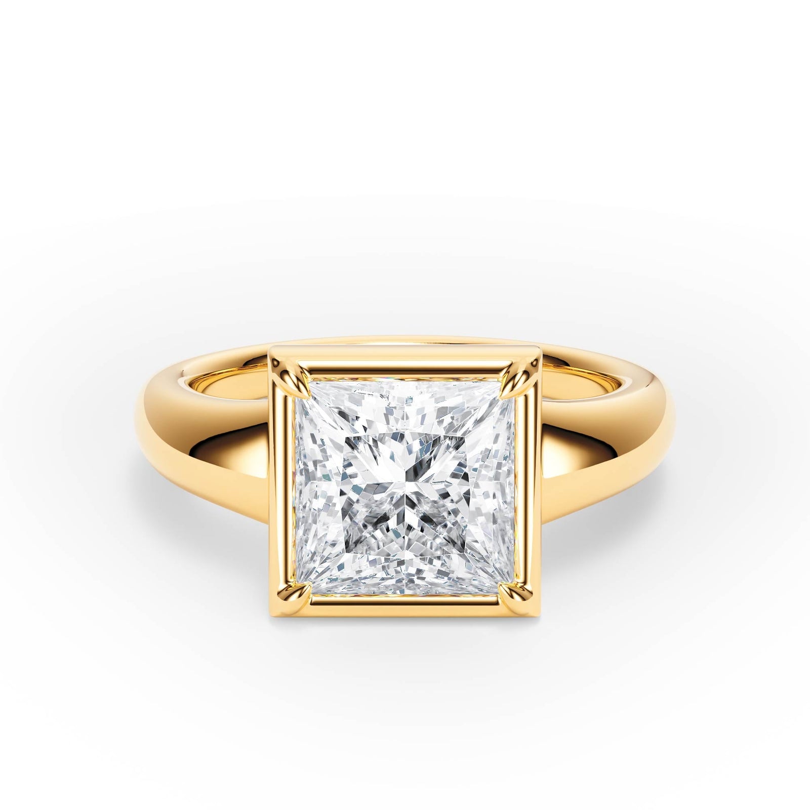 Chunky Princess Diamond Engagement Ring - R1258 in Ring by 18 KARATS INC.