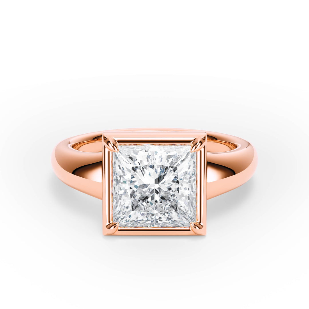 Chunky Princess Diamond Engagement Ring - R1258 in Ring by 18 KARATS INC.