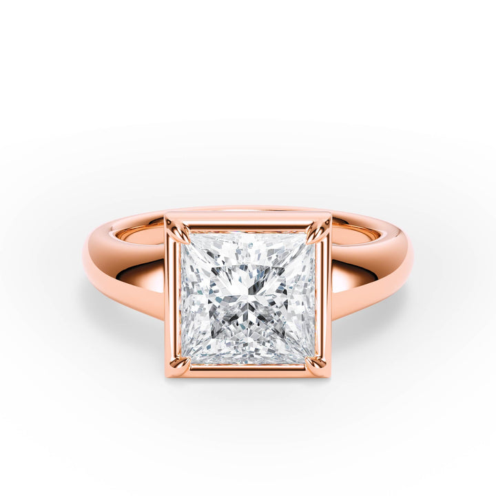Chunky Princess Diamond Engagement Ring - R1258 in Ring by 18 KARATS INC.