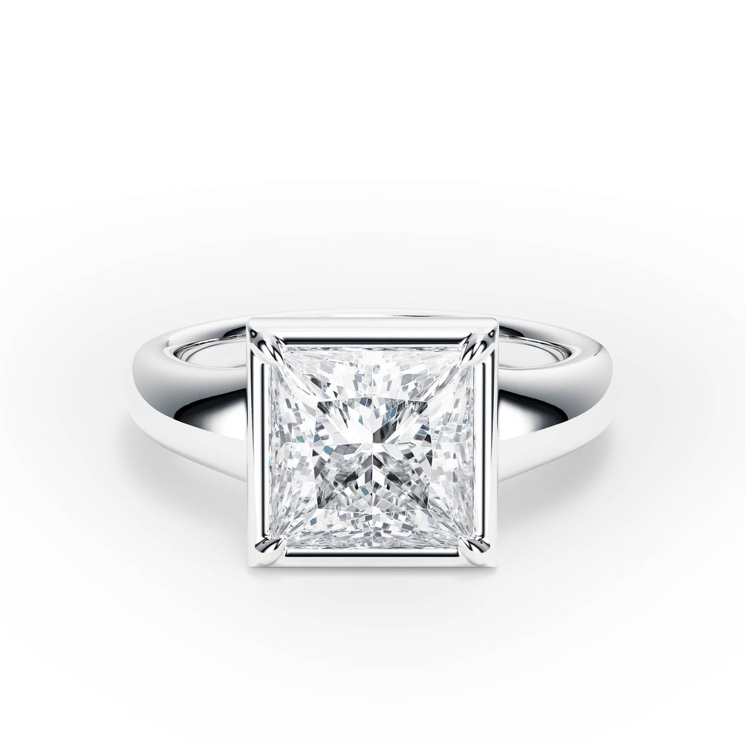 Chunky Princess Diamond Engagement Ring - R1258 in Ring by 18 KARATS INC.
