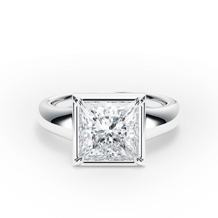 Chunky Princess Diamond Engagement Ring - R1258 in Ring by 18 KARATS INC.