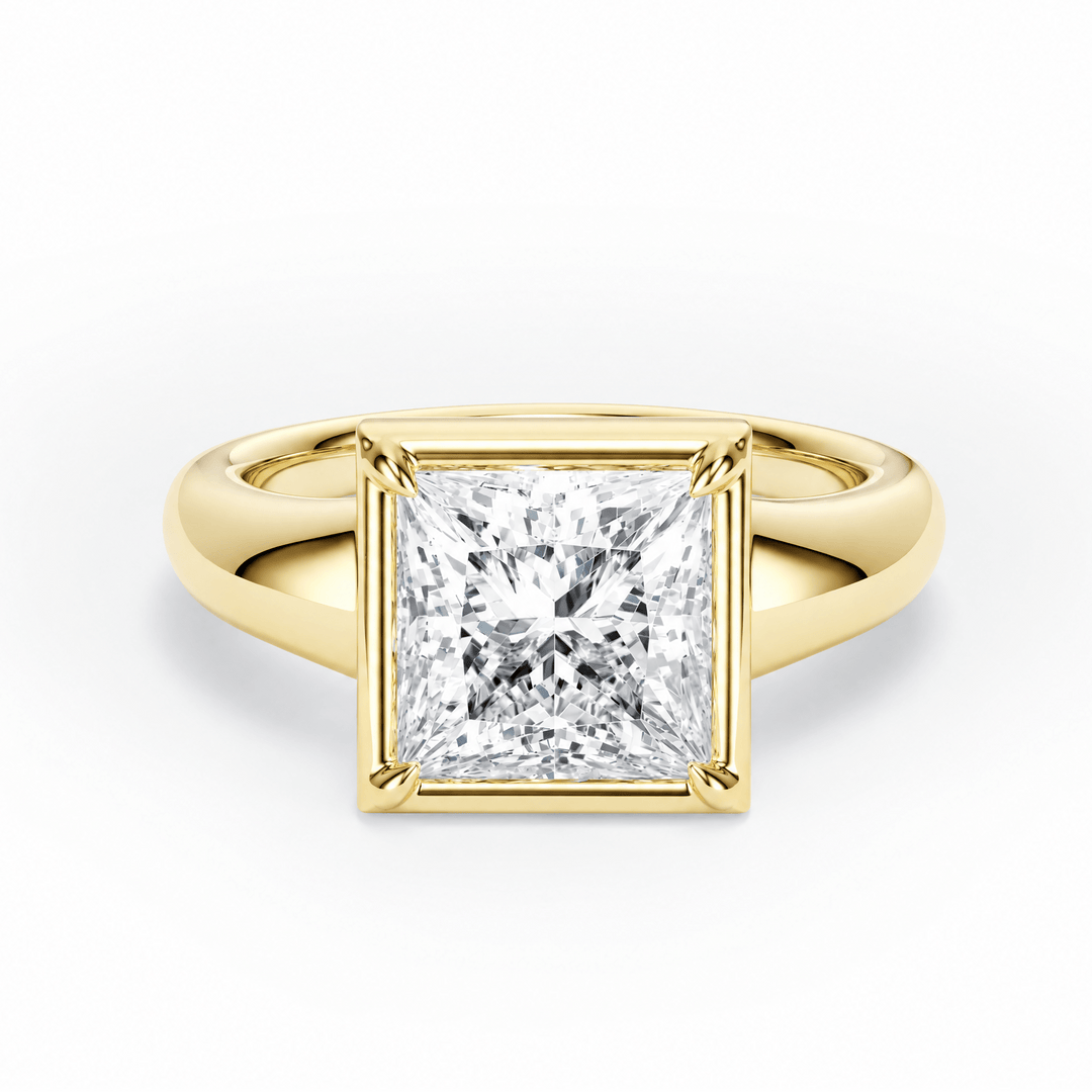 Chunky Princess Lab Diamond Engagement Ring in Ready Rings by 18 KARATS INC.