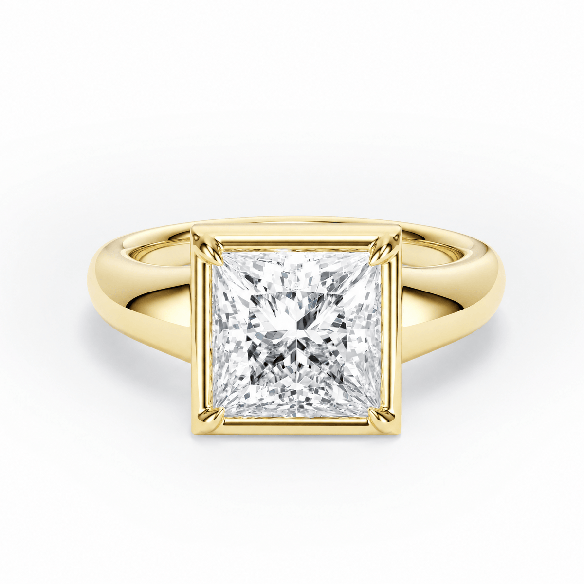 Chunky Princess Lab Diamond Engagement Ring in Ready Rings by 18 KARATS INC.