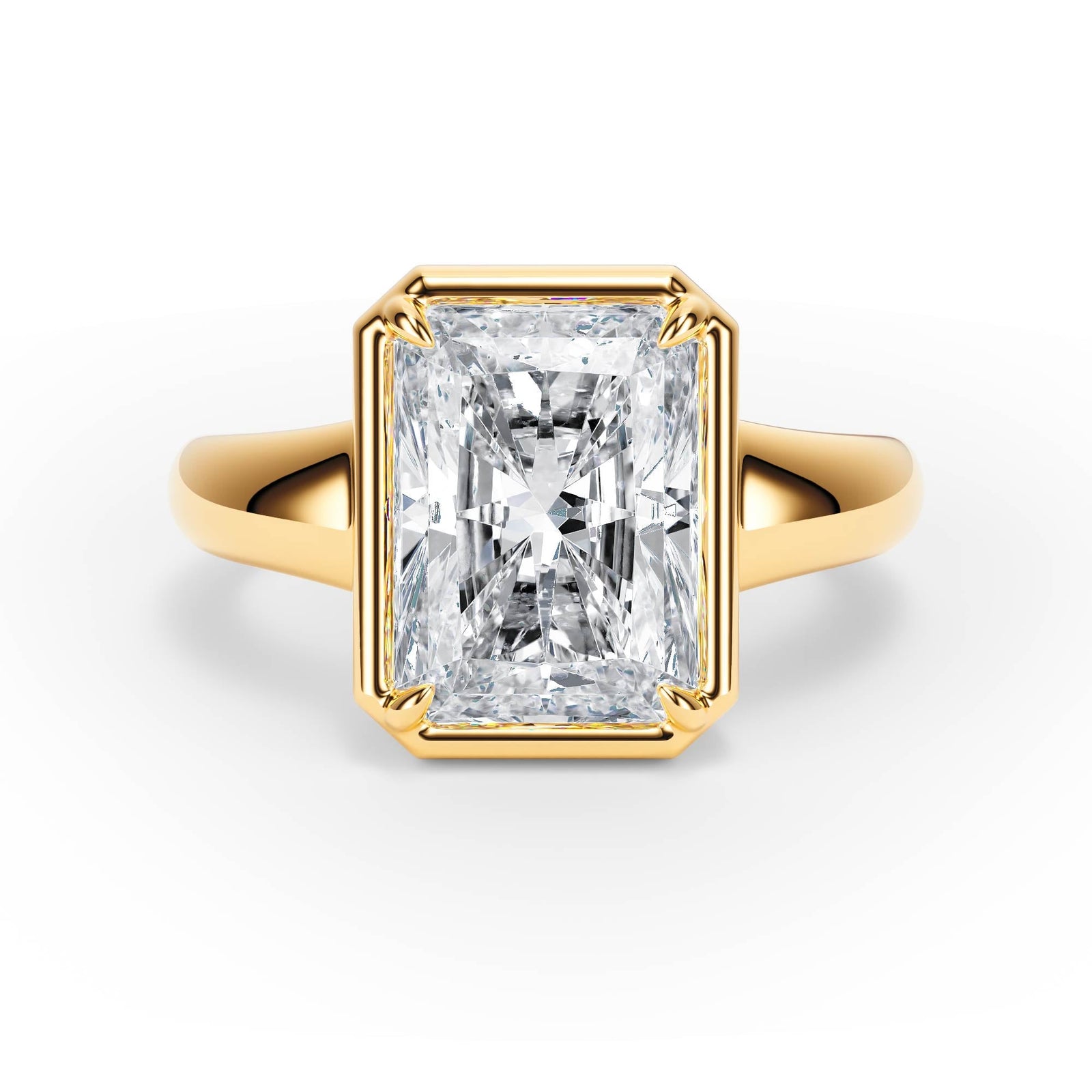 Chunky Radiant Diamond Engagement Ring - R1257 in Ring by 18 KARATS INC.