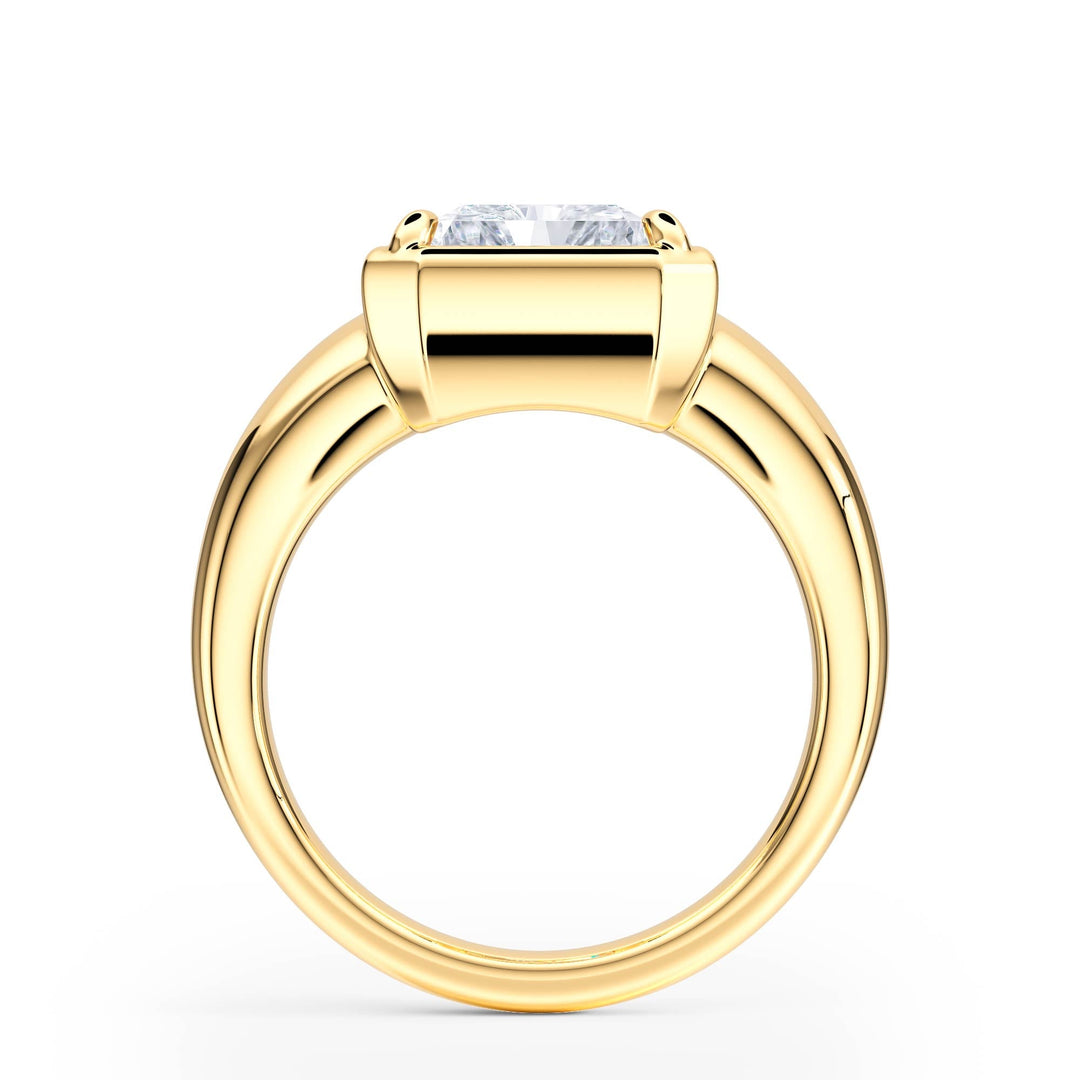 Chunky Radiant Diamond Engagement Ring - R1257 in Ring by 18 KARATS INC.