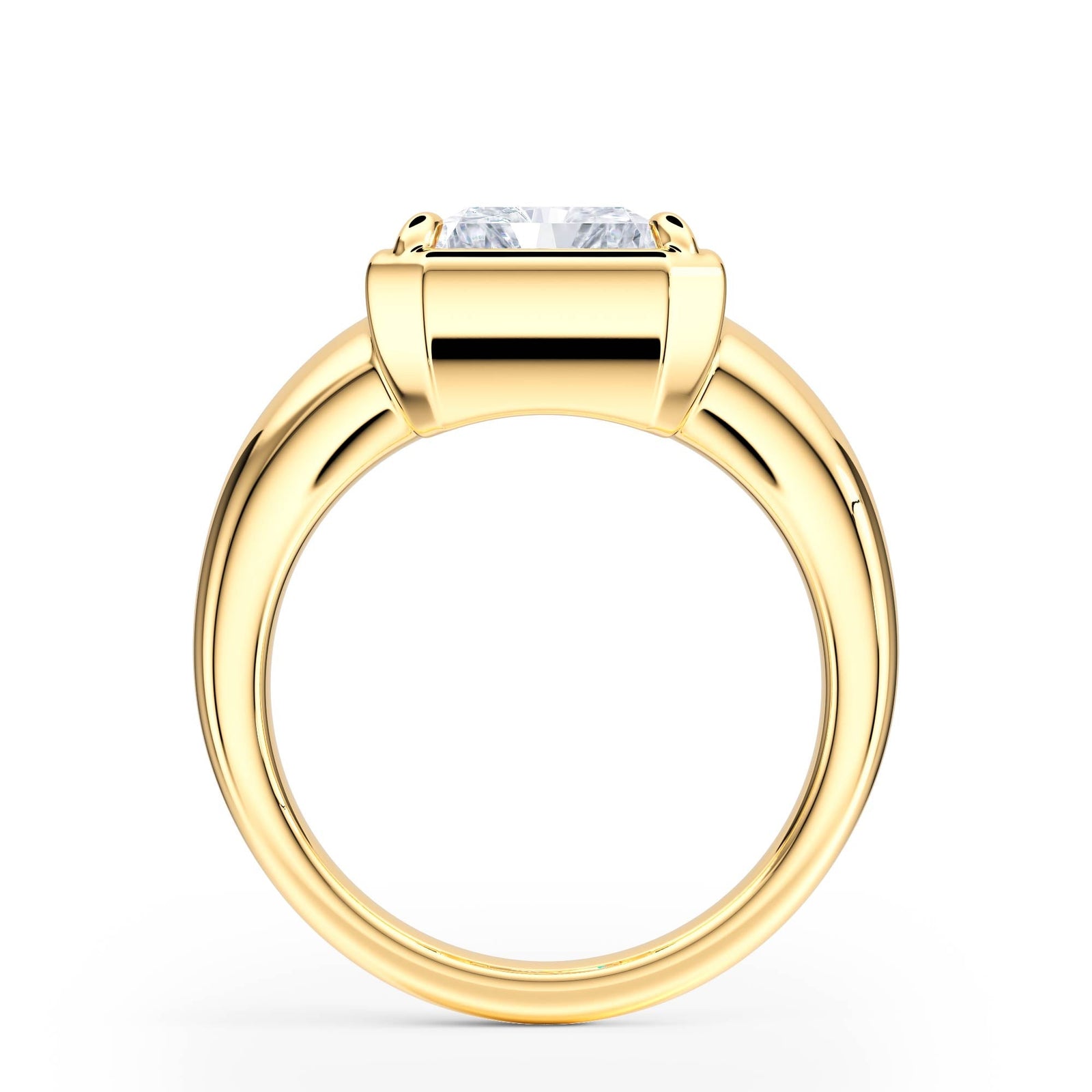 Chunky Radiant Diamond Engagement Ring - R1257 in Ring by 18 KARATS INC.
