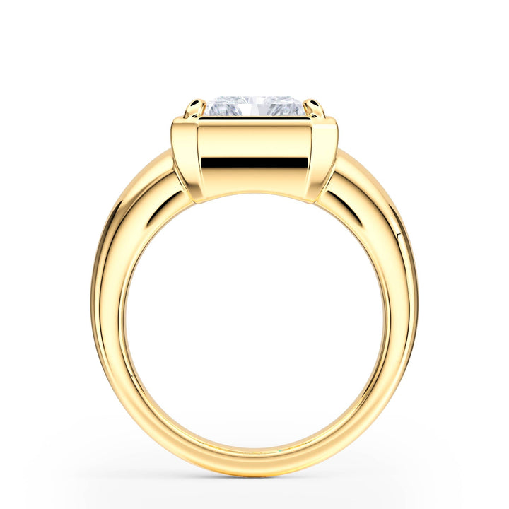 Chunky Radiant Diamond Engagement Ring - R1257 in Ring by 18 KARATS INC.