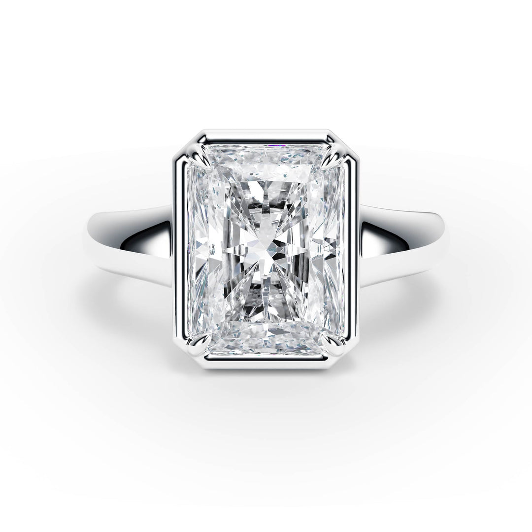 Chunky Radiant Diamond Engagement Ring - R1257 in Ring by 18 KARATS INC.
