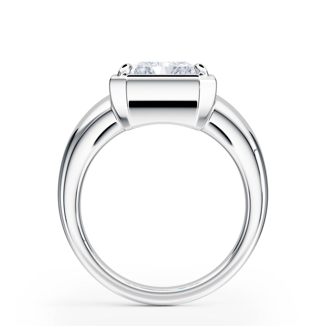 Chunky Radiant Diamond Engagement Ring - R1257 in Ring by 18 KARATS INC.