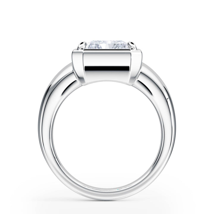 Chunky Radiant Diamond Engagement Ring - R1257 in Ring by 18 KARATS INC.