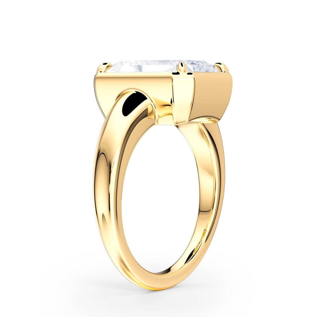 Chunky Radiant Diamond Engagement Ring - R1257 in Ring by 18 KARATS INC.