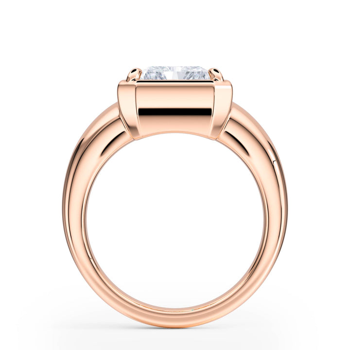 Chunky Radiant Diamond Engagement Ring - R1257 in Ring by 18 KARATS INC.