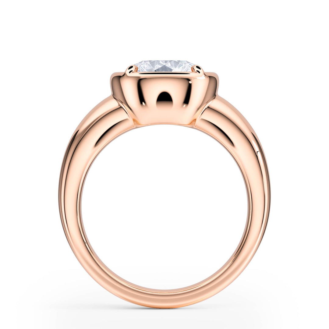 Chunky Round Diamond Engagement Ring - R1256 in Ring by 18 KARATS INC.