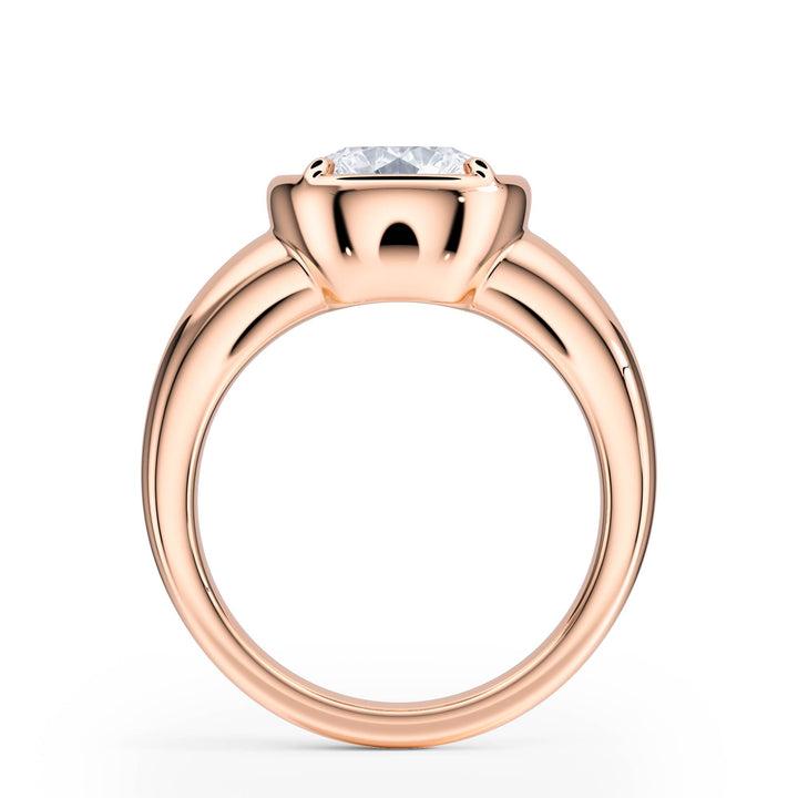 Chunky Round Diamond Engagement Ring - R1256 in Ring by 18 KARATS INC.