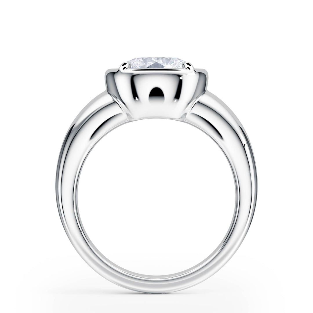 Chunky Round Diamond Engagement Ring - R1256 in Ring by 18 KARATS INC.