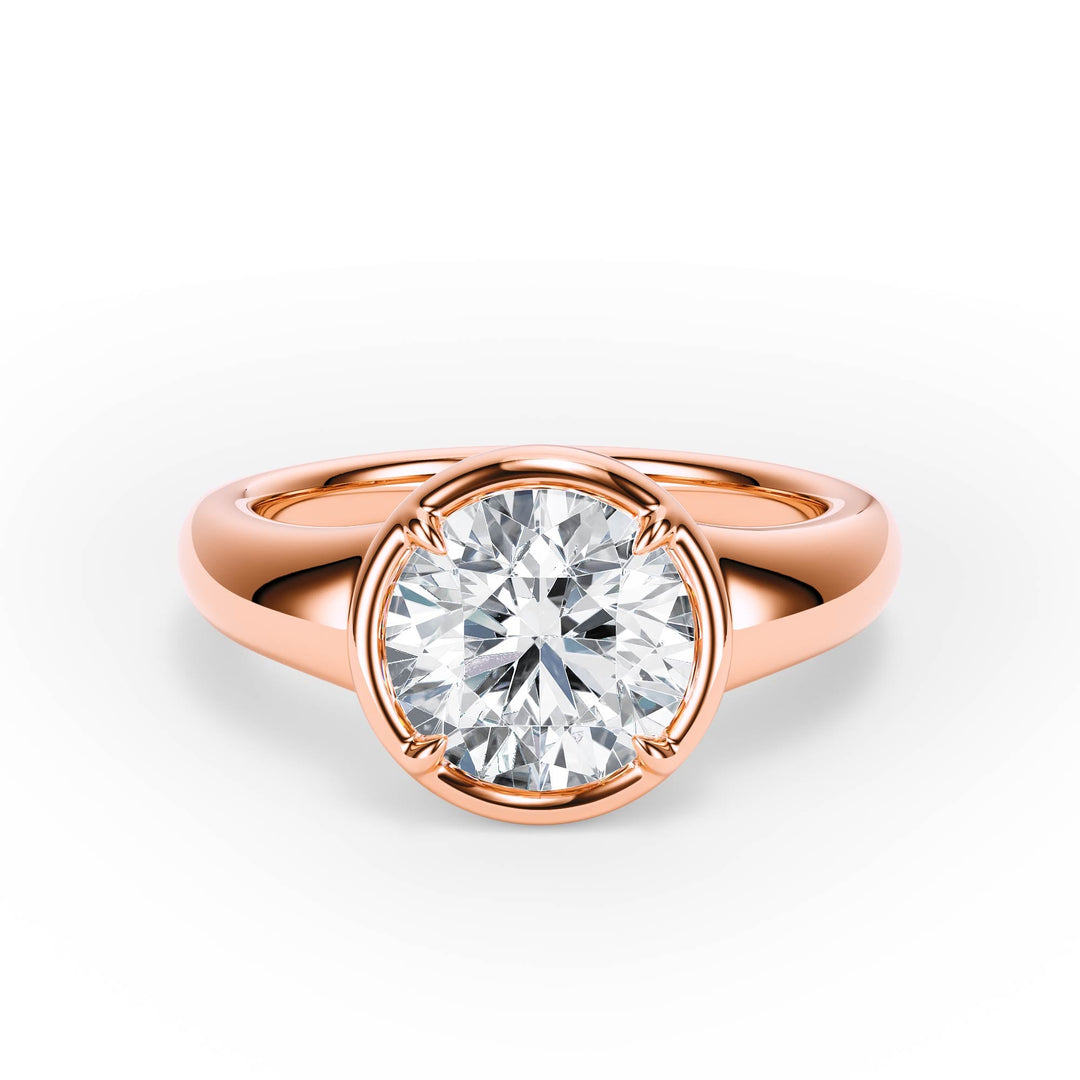 Chunky Round Diamond Engagement Ring - R1256 in Ring by 18 KARATS INC.