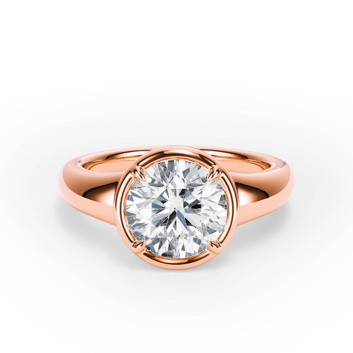 Chunky Round Diamond Engagement Ring - R1256 in Ring by 18 KARATS INC.