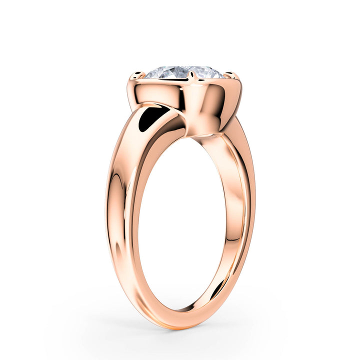 Chunky Round Diamond Engagement Ring - R1256 in Ring by 18 KARATS INC.