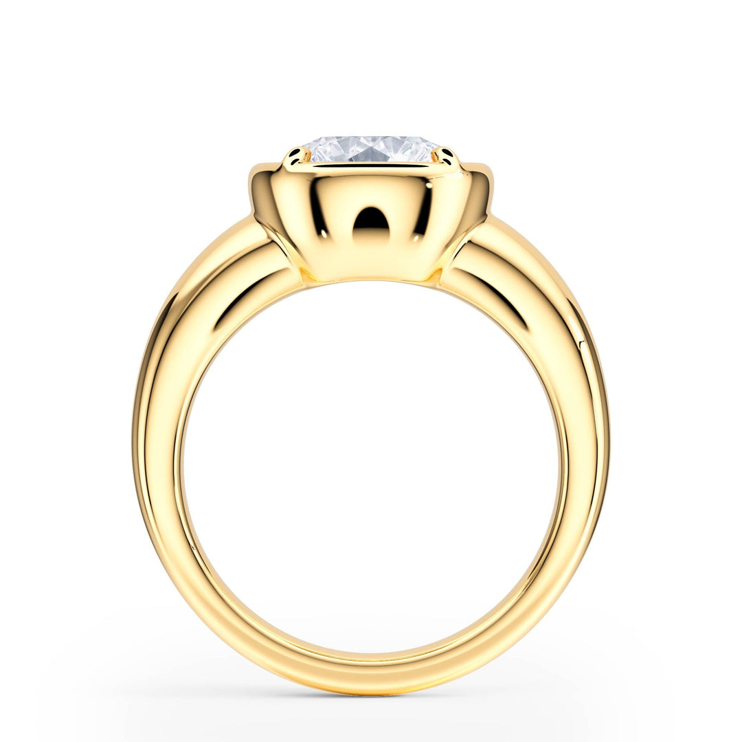 Chunky Round Diamond Engagement Ring - R1256 in Ring by 18 KARATS INC.