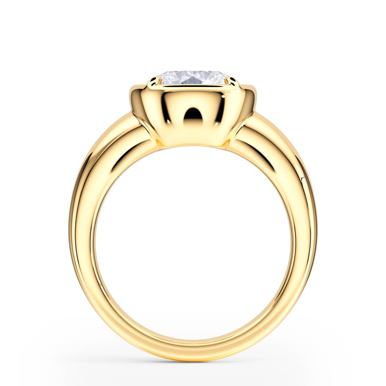 Chunky Round Diamond Engagement Ring - R1256 in Ring by 18 KARATS INC.