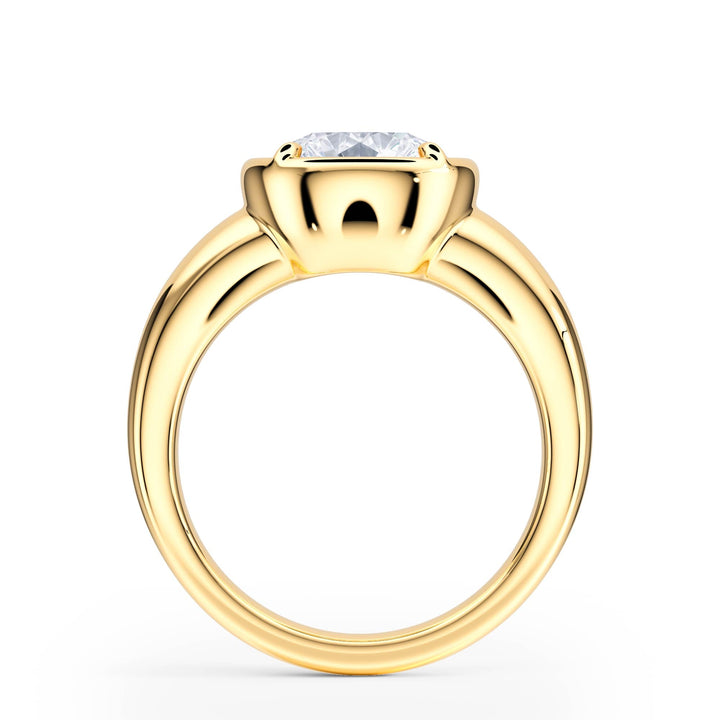 Chunky Round Diamond Engagement Ring - R1256 in Ring by 18 KARATS INC.