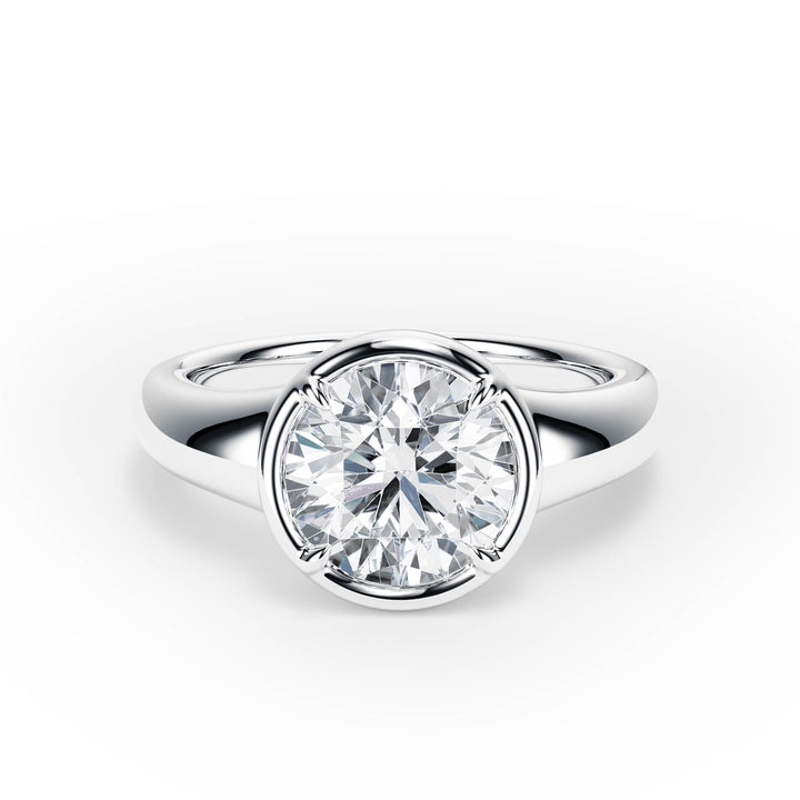 Chunky Round Diamond Engagement Ring - R1256 in Ring by 18 KARATS INC.
