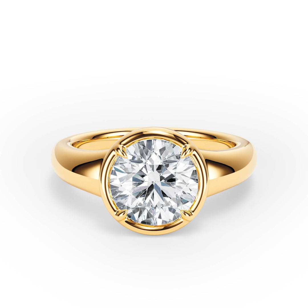 Chunky Round Diamond Engagement Ring - R1256 in Ring by 18 KARATS INC.