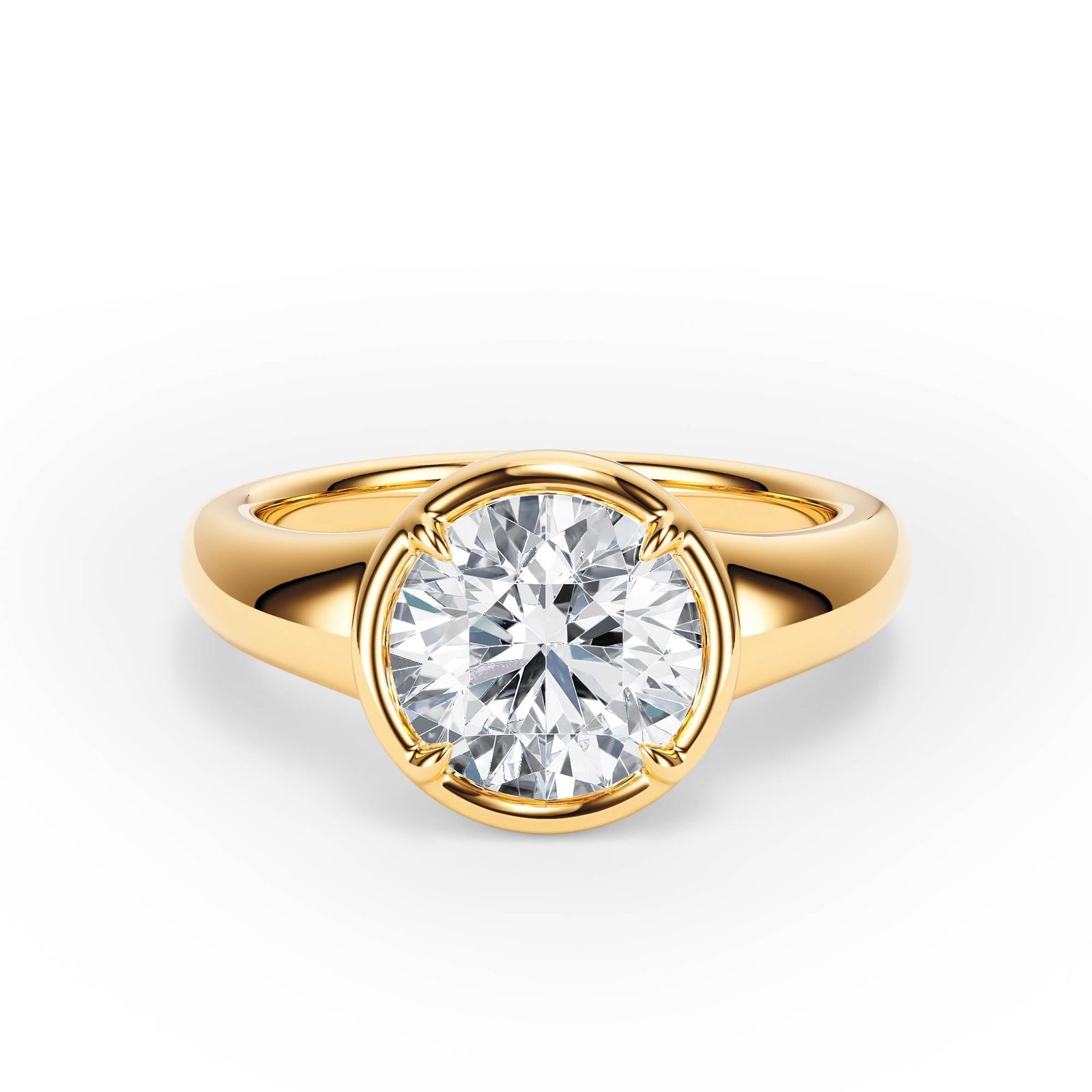 Chunky Round Diamond Engagement Ring - R1256 in Ring by 18 KARATS INC.