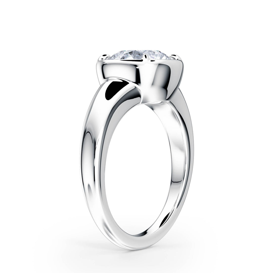 Chunky Round Diamond Engagement Ring - R1256 in Ring by 18 KARATS INC.