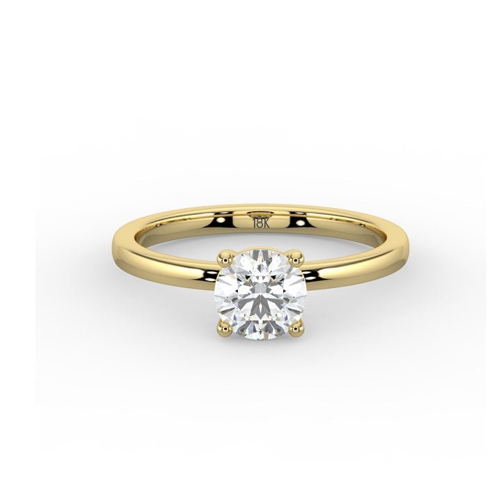 Classic Charm Solitaire Knife Edge Engagement Ring - R1006 in Ring by 18 KARATS