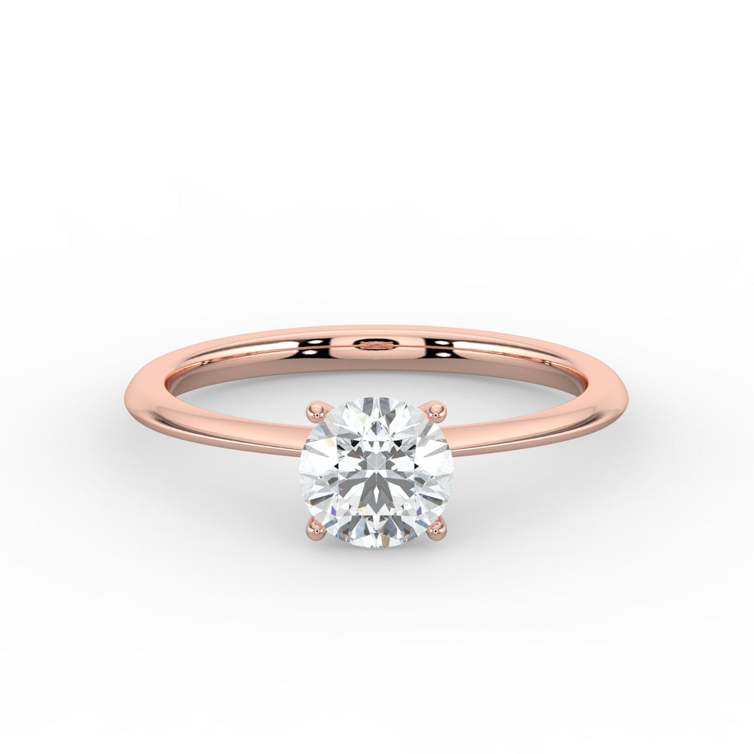Classic Charm Solitaire Knife Edge Engagement Ring - R1006 in Ring by 18 KARATS