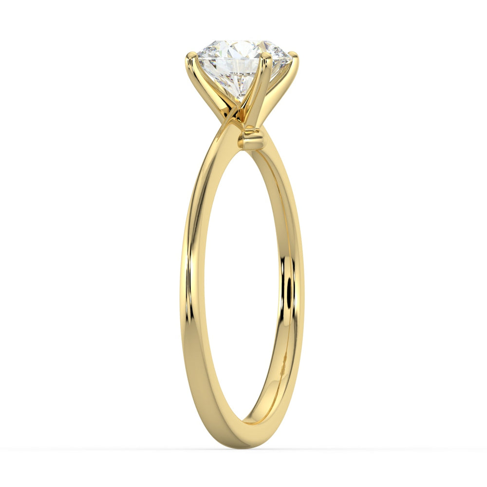 Classic Charm Solitaire Knife Edge Engagement Ring - R1006 in Ring by 18 KARATS