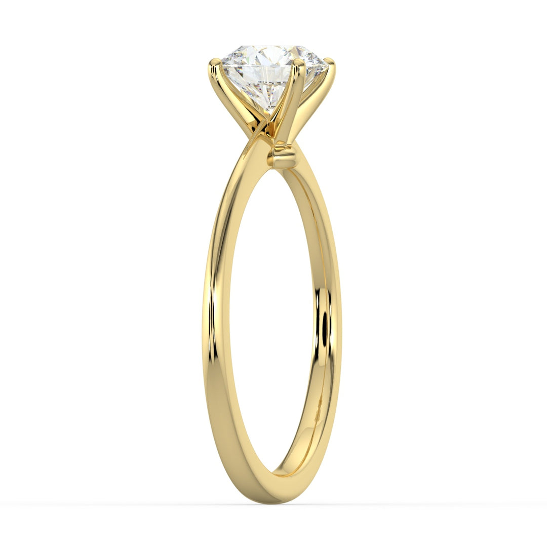 Classic Charm Solitaire Knife Edge Engagement Ring - R1006 in Ring by 18 KARATS