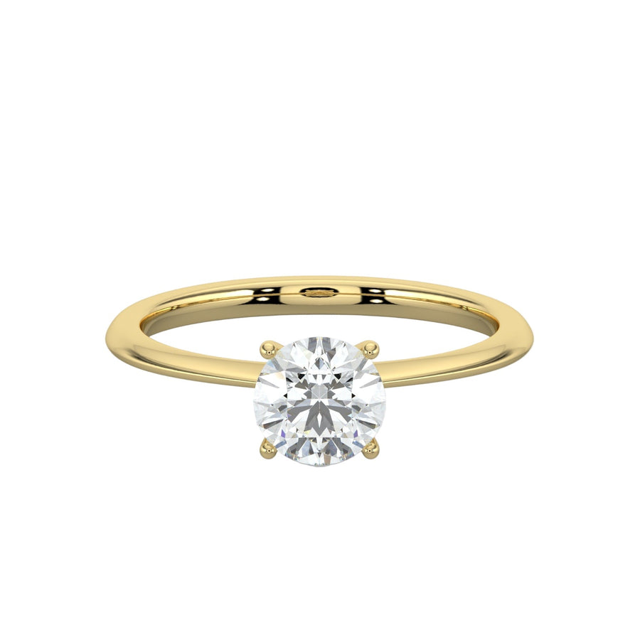 Classic Charm Solitaire Knife Edge Engagement Ring - R1006 in Ring by 18 KARATS
