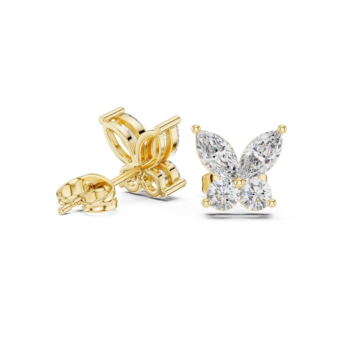 Classic Diamond Butterfly Stud Earrings - E1122 in Earrings by 18 KARATS INC.
