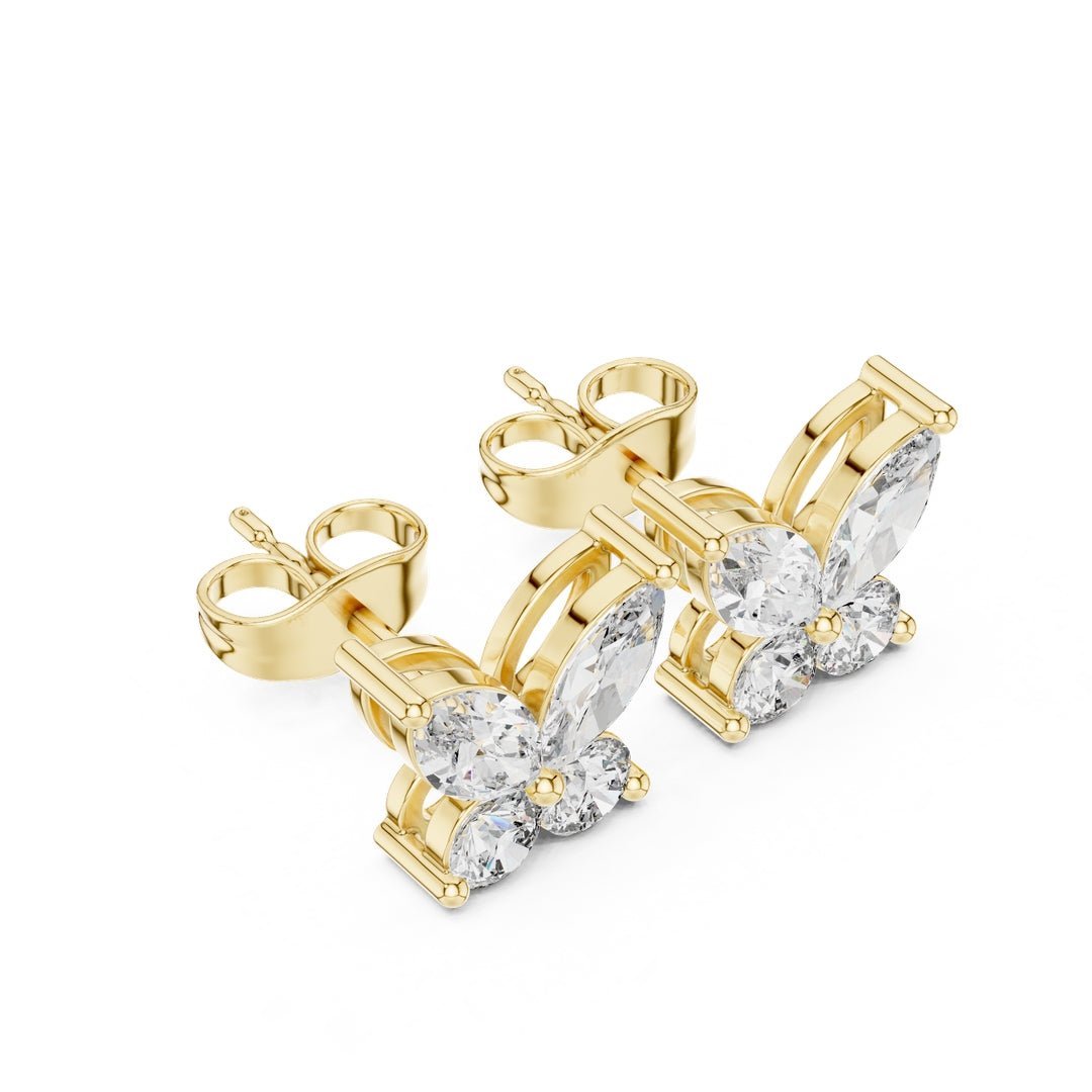 Classic Diamond Butterfly Stud Earrings - E1122 in Earrings by 18 KARATS INC.