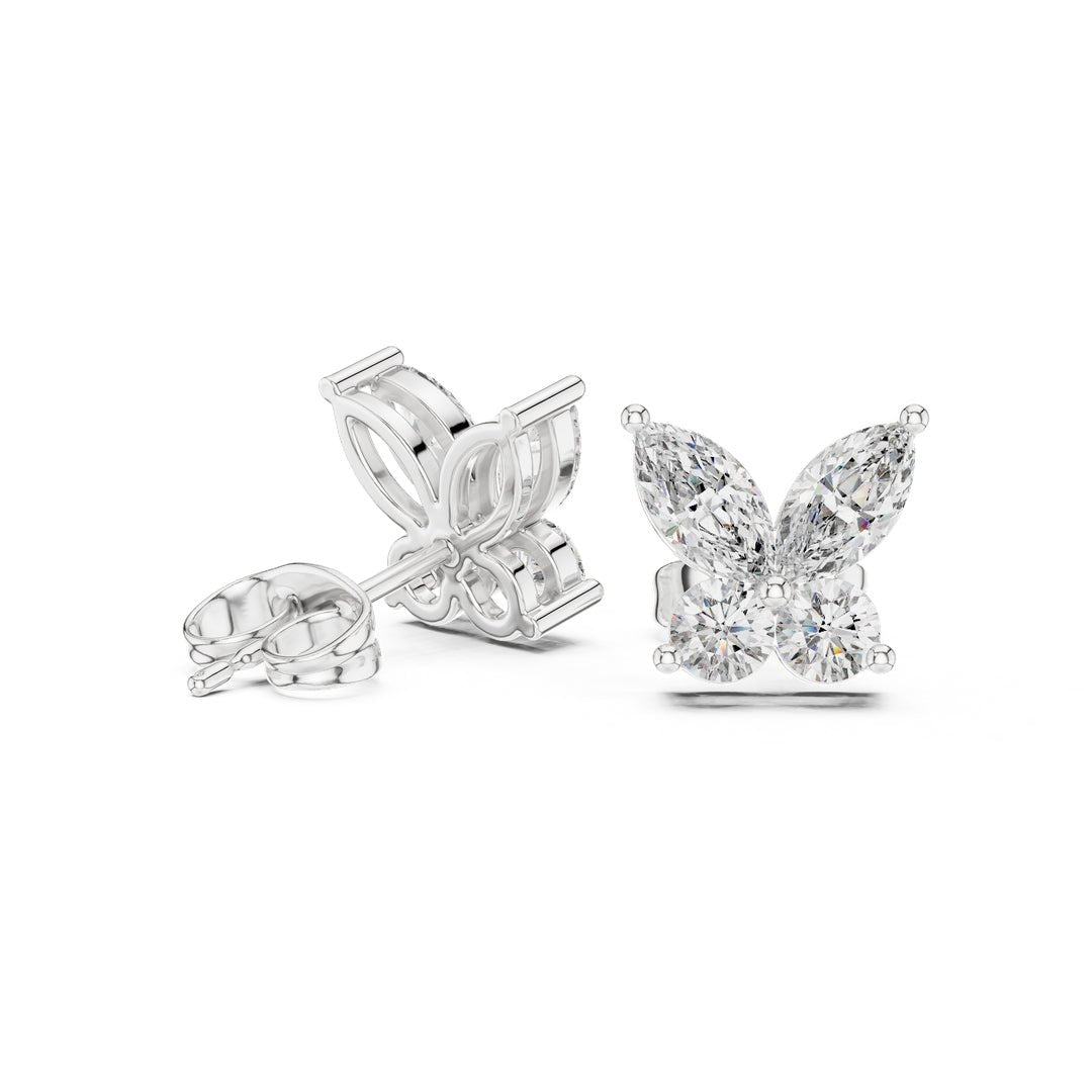 Classic Diamond Butterfly Stud Earrings - E1122 in Earrings by 18 KARATS INC.