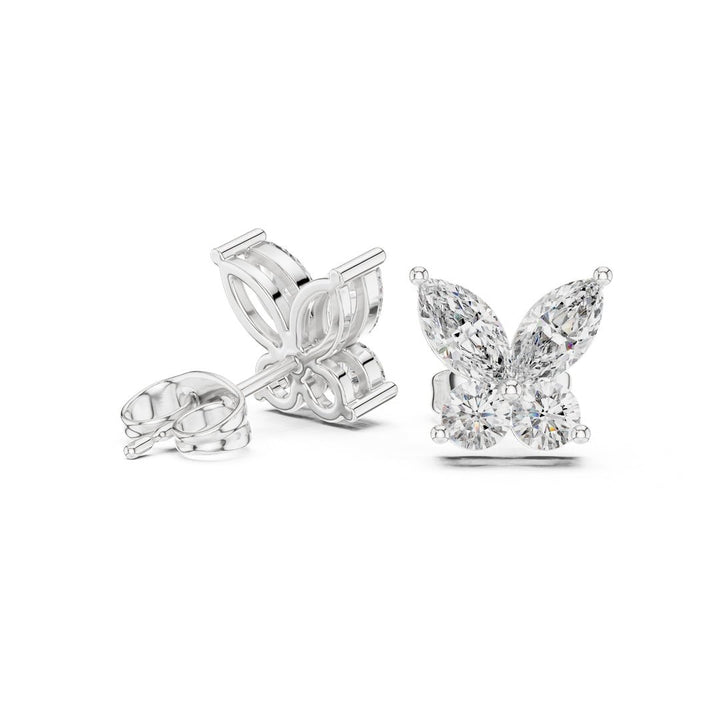 Classic Diamond Butterfly Stud Earrings - E1122 in Earrings by 18 KARATS INC.