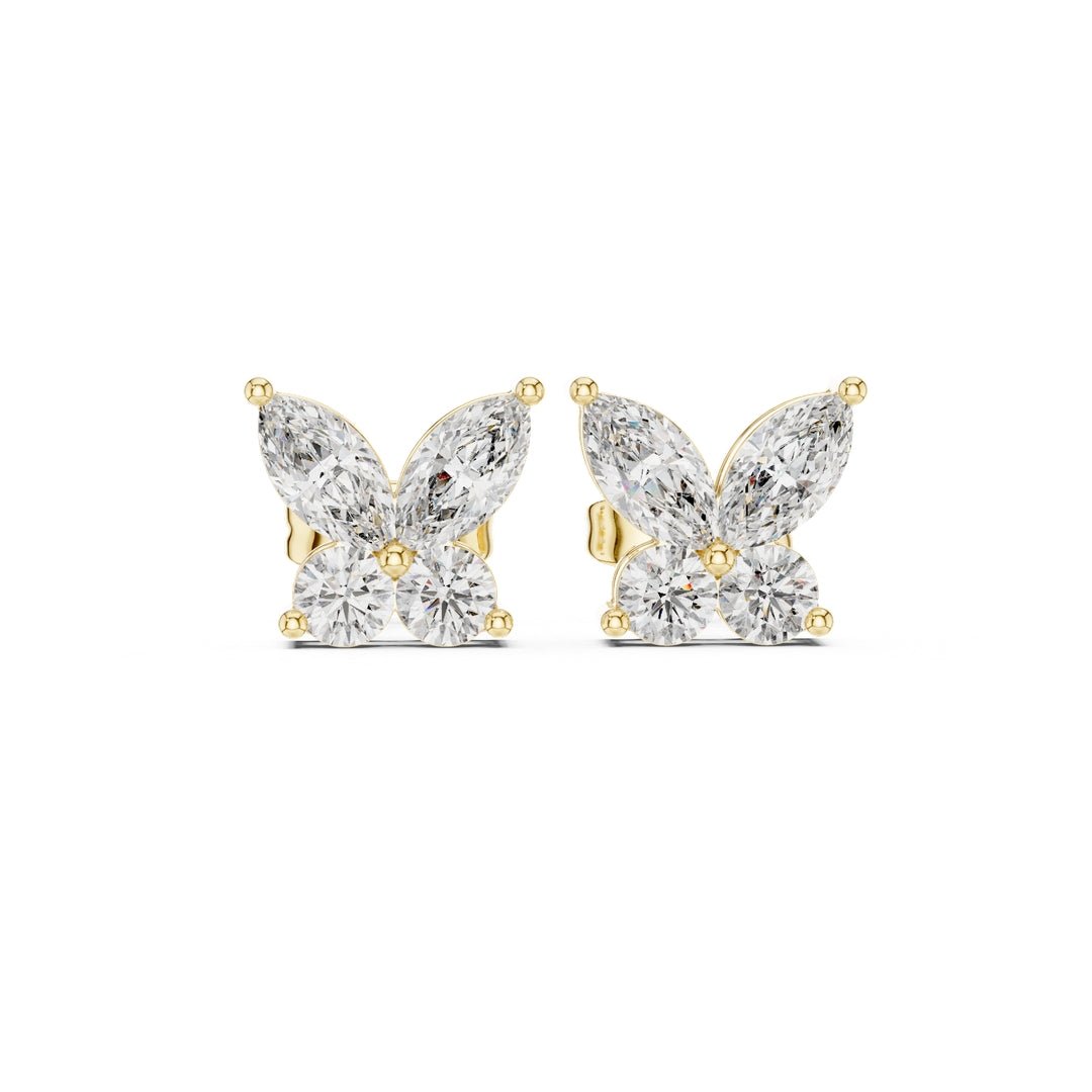 Classic Diamond Butterfly Stud Earrings - E1122 in Earrings by 18 KARATS INC.
