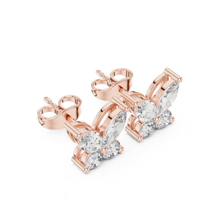 Classic Diamond Butterfly Stud Earrings - E1122 in Earrings by 18 KARATS INC.