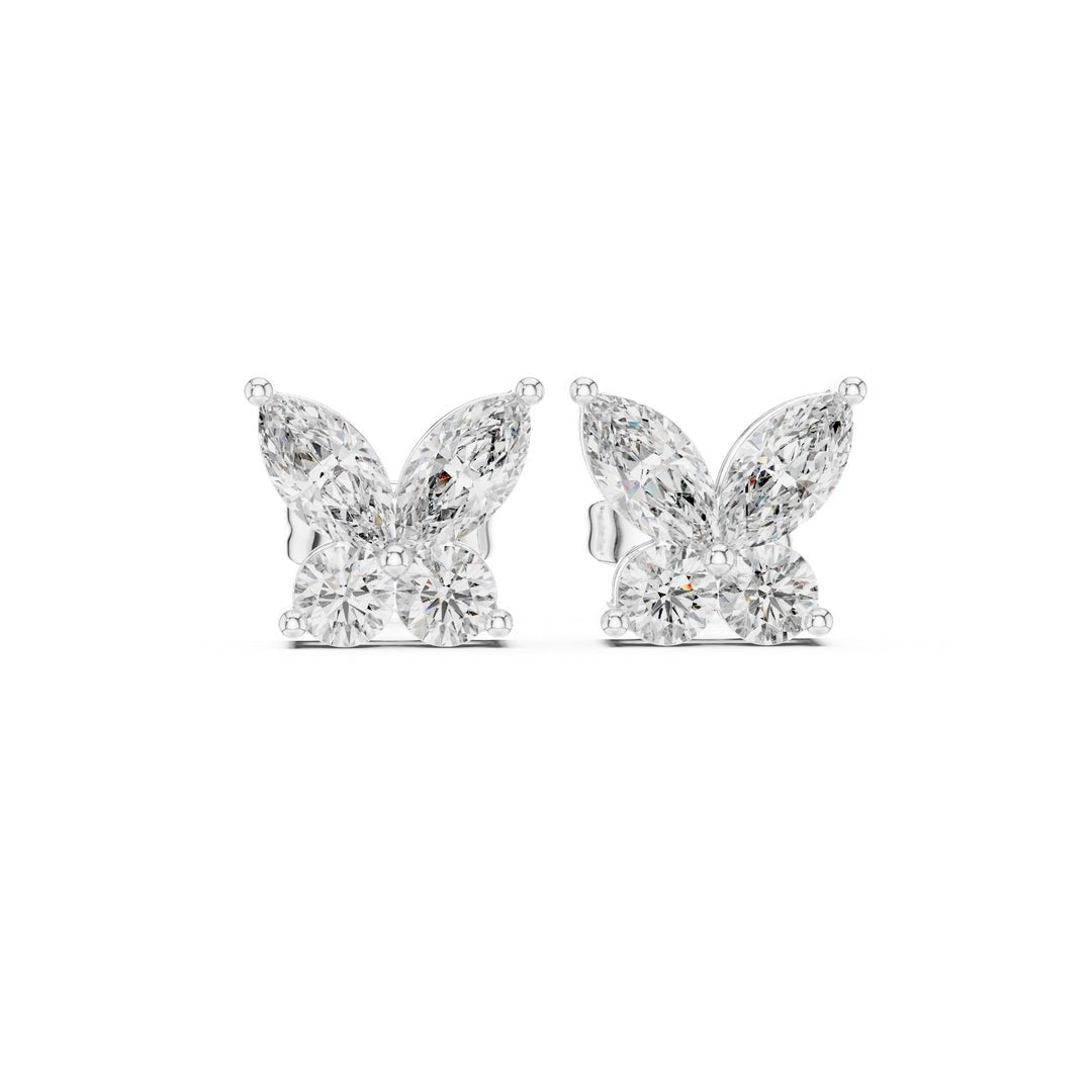Classic Diamond Butterfly Stud Earrings - E1122 in Earrings by 18 KARATS INC.