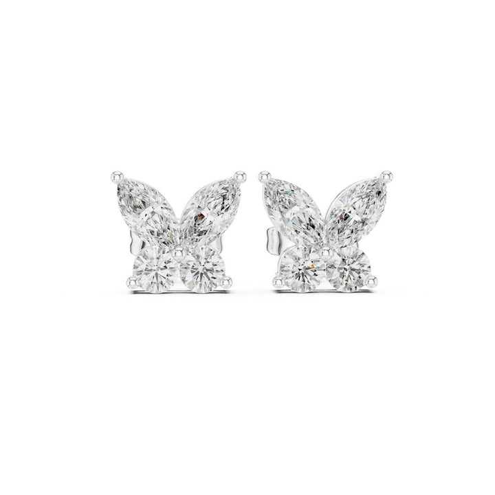 Classic Diamond Butterfly Stud Earrings - E1122 in Earrings by 18 KARATS INC.