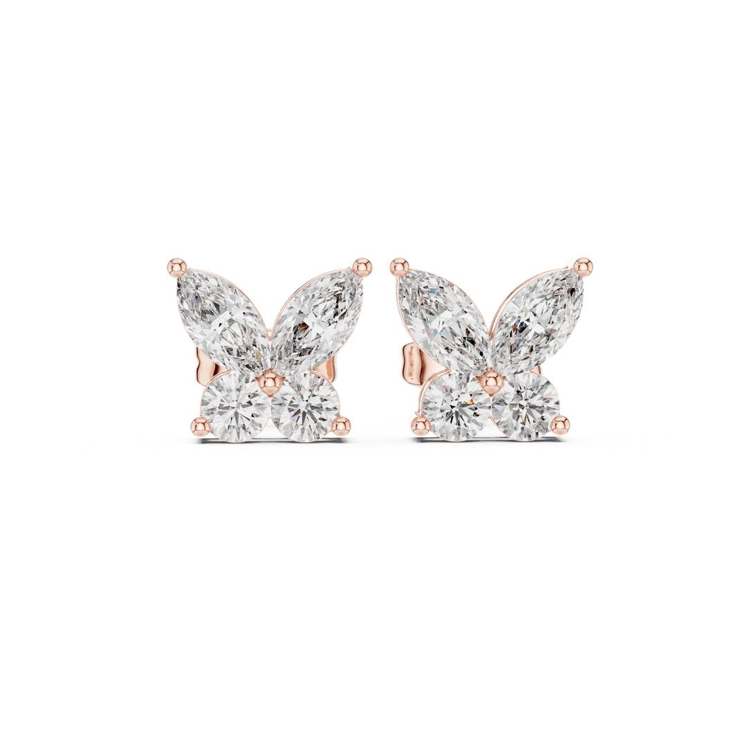 Classic Diamond Butterfly Stud Earrings - E1122 in Earrings by 18 KARATS INC.