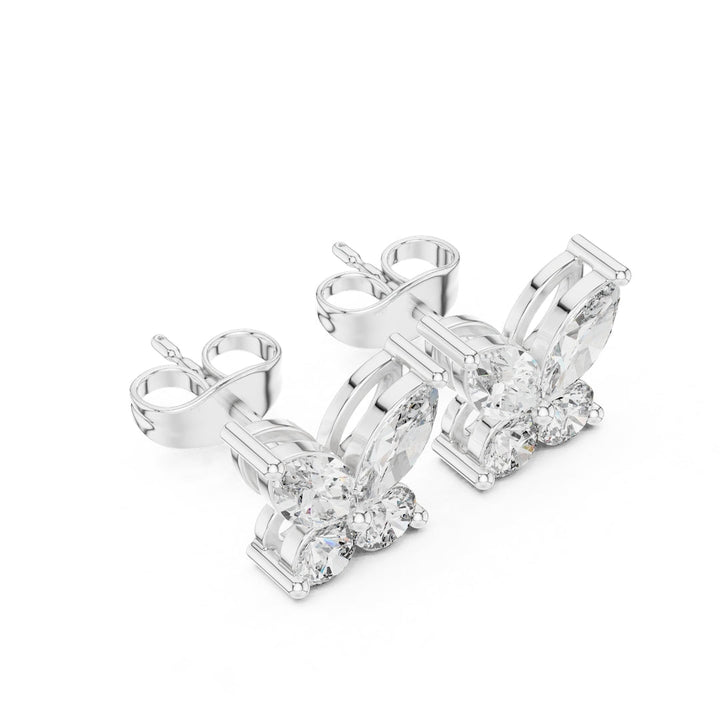 Classic Diamond Butterfly Stud Earrings - E1122 in Earrings by 18 KARATS INC.