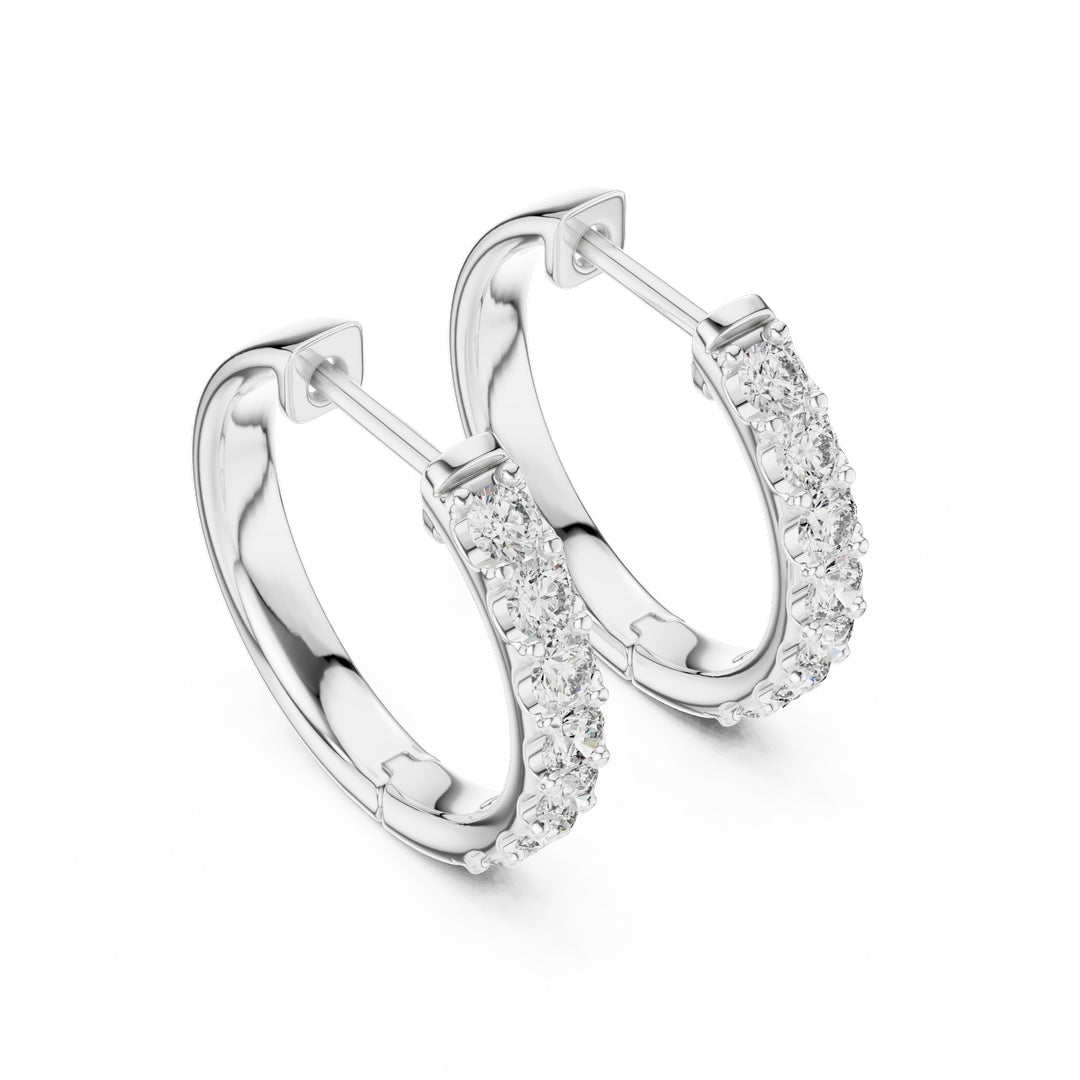 Classic Diamond Hoop Earrings - E1117 in Earrings by 18 KARATS INC.