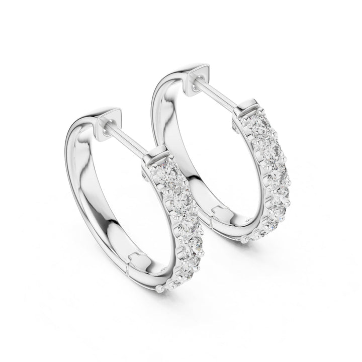 Classic Diamond Hoop Earrings - E1117 in Earrings by 18 KARATS INC.