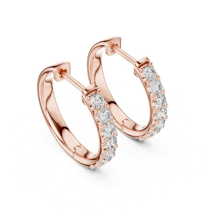 Classic Diamond Hoop Earrings - E1117 in Earrings by 18 KARATS INC.