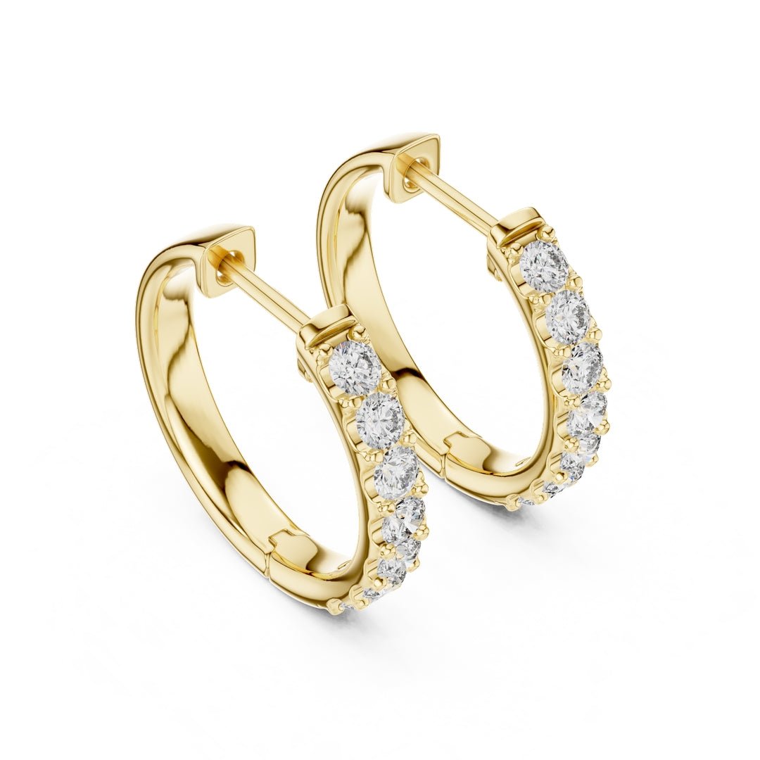 Classic Diamond Hoop Earrings - E1117 in Earrings by 18 KARATS INC.