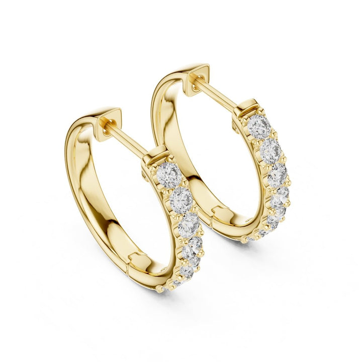Classic Diamond Hoop Earrings - E1117 in Earrings by 18 KARATS INC.